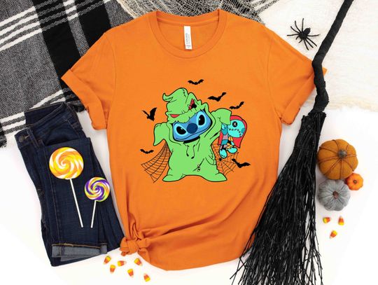 Stitch Horror Halloween T-Shirt, Stitch Halloween, Disney Halloween, Disney Trick or Treat, Oogie Boogie Bash Shirt, Disney Halloween Gifts