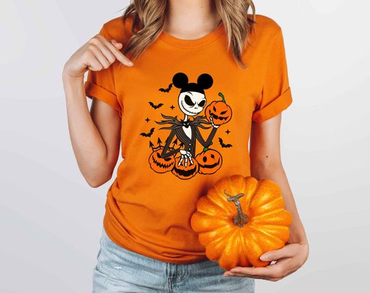 Jack Skellington Mickey Ears Shirt, Disney Halloween Shirt, Jack Skellington Shirt, The Nightmare Before Christmas Shirt, Pumpkin Shirt, WDW