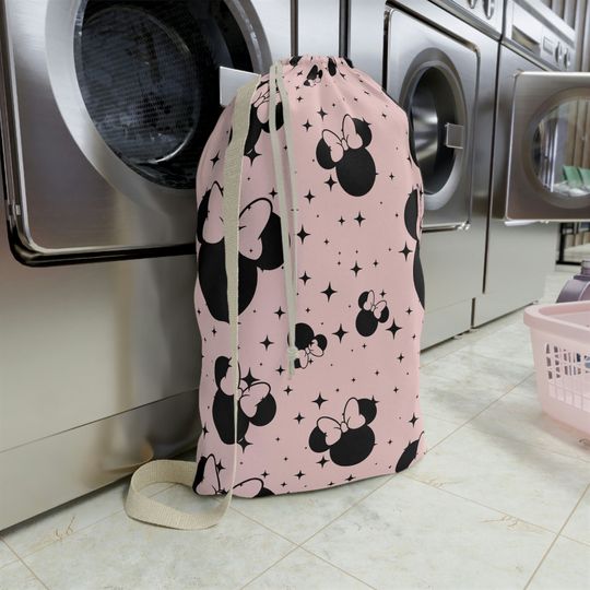 Disney Inspired Laundry Bag / Pink Minnie Mouse / Stars