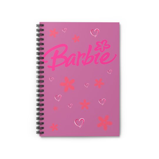 Spiral Notebook - Ruled Line - Pink doll themed