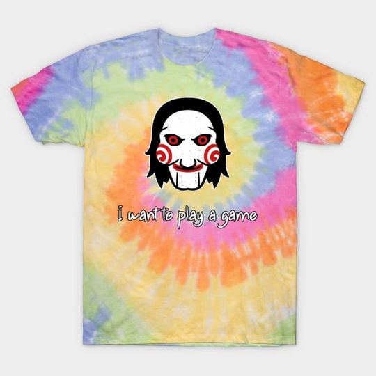 Saw I Want To Play A Game Jigsaw Horror Movie Tie Dye T-Shirt