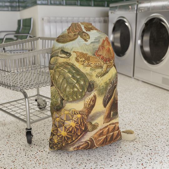 Turtles and Tortoises Laundry Bag, Turtle Draw String Bag, Turtle College Teen Gift