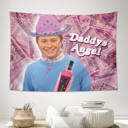 Funny Tapestries Meme Flag Daddy's Angel Tapestry