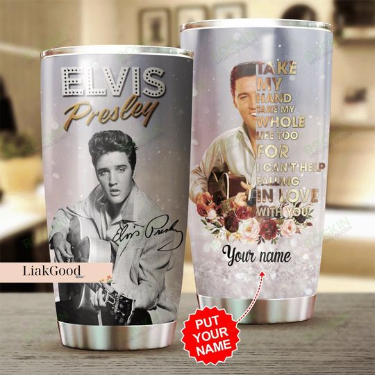 Elvis Presley Tumbler, Personalized Tumbler, Elvis Presley 20Oz Tumbler, Elvis Music Coffee Tumbler, Elvis Cup, King Of Rock And Roll