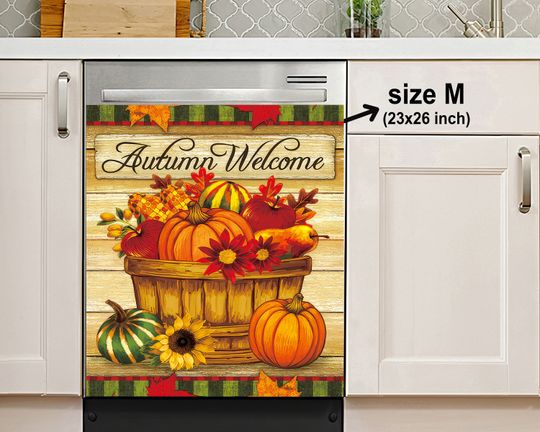 The Basket Of Pumpkin Autumn Welcome Dishwasher Cover