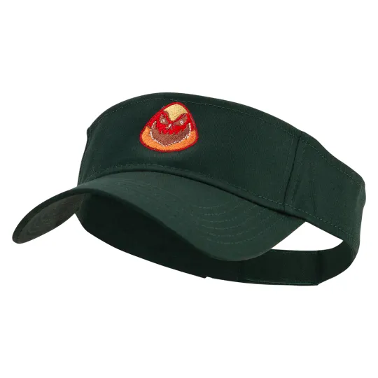 Candy Corn Monster Halloween Embroidered Sun Visor Hat, Beach Sun Hat, Tennis Cap, Golf Cap, Outdoor Sport Sun Hat, UV-Protection Sun Cap