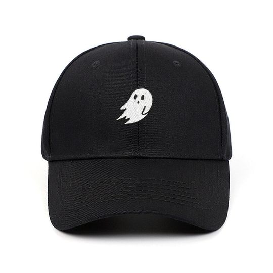 Embroidered Ghost Baseball Cap, Halloween Embroidered Baseball Cap
