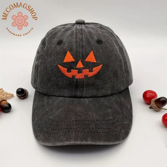 Pumpkin Halloween Embroidered Baseball Cap
