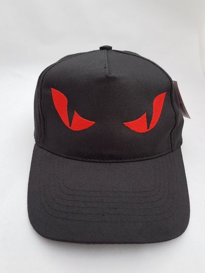 Evil Red Eyes Halloween Embroidered Baseball Cap