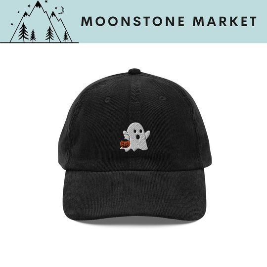 Ghost Pumpkin Retro Trendy Embroidered Hat, Halloween Embroidered Baseball Cap