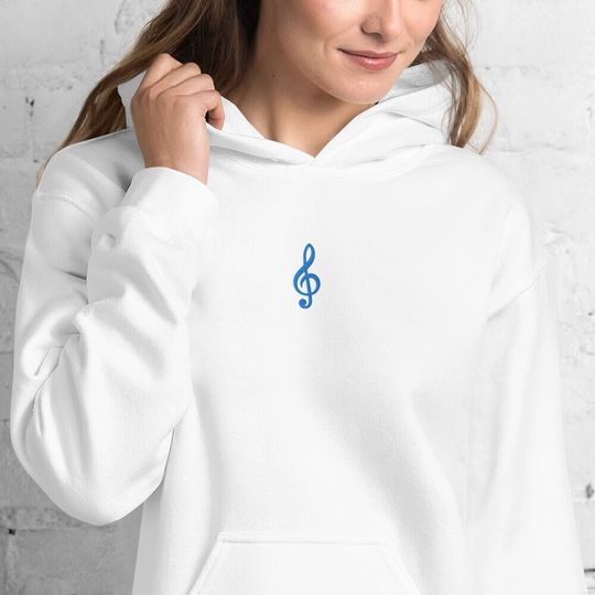 Melody Symbol Hoodie (embroidery), music teacher hoodie, music hoodie, musician hoodie, melody hoodie, music symbol hoodie