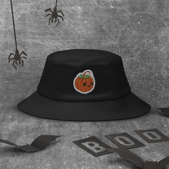 Pumpkin Halloween Embroidered Bucket Hat