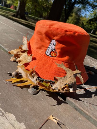 Halloween Ghost- Trick-OR-Treat Embroidered Ghost Bucket Hat