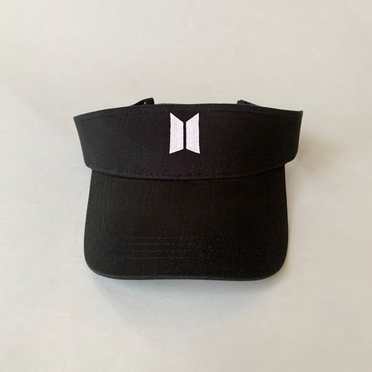 BTS Embroidered Visor K-POP Embroidered Sun Visor Hat, Beach Sun Hat, Tennis Cap, Golf Cap, Outdoor Sport Sun Hat, UV-Protection Sun Cap