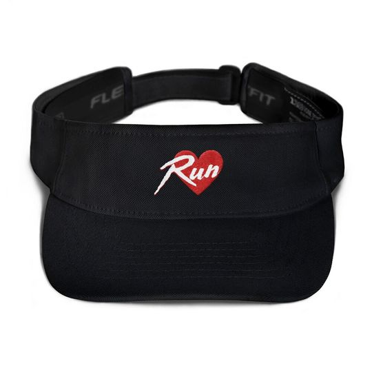 RUN HEART Retro Embroidered Sun Visor Hat, Beach Sun Hat, Tennis Cap, Golf Cap, Outdoor Sport Sun Hat, UV-Protection Sun Cap