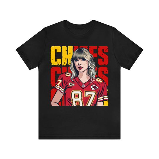 Taylor Hearts Kelce in Chiefs Shirt, Traylor Swelce Taylor Version Fan Shirt