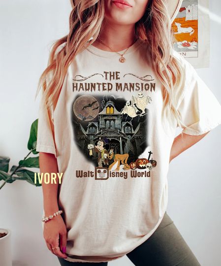 Retro Haunted Mansion  Color Shirt, Mickey in The Haunted Mansion Unisex T-Shirt