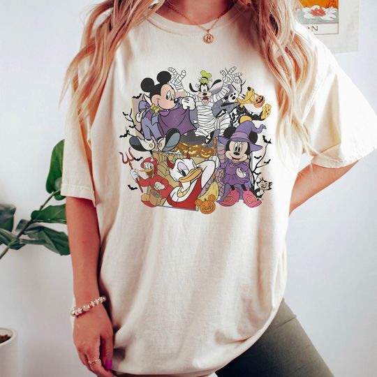 Retro Spooky Mickey and Friends  Shirt, Mickey Boo Halloween Shirt, Pumpkin Mickey Shirt