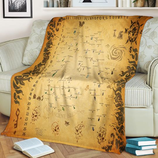 Sea of Thieves Map Throw Blanket