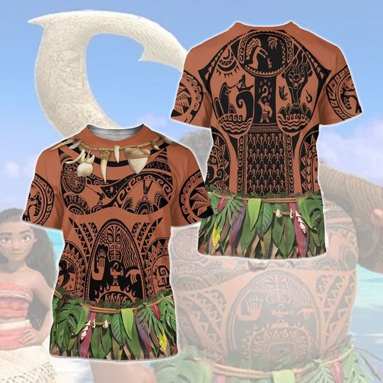 Moana Maui 3D Shirt, Moana Cosplay Costume
