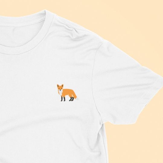 Fox Embroidered Tshirt, Fox embroidered, Fox Tshirt, Embroidered Fox, Foxes, British Wildlife