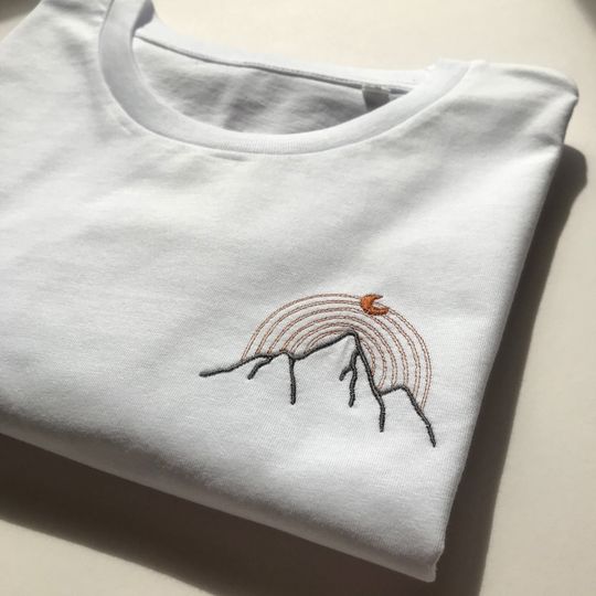 White mountain T-shirt, Unisex embroidery t-shirt