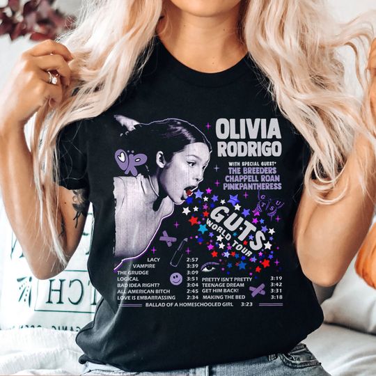 Olivia Rodrigo Guts Full Date Tour 2024 Shirt, Olivia Rodrigo Shirt, Good 4U Shirt, Sour Shirt, Vintage Olivia Rodrigo Shirt, Olivia Merch