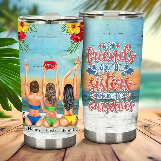 I Love You To The Beach And Back - Bestie gift for sister - Personalized Tumbler