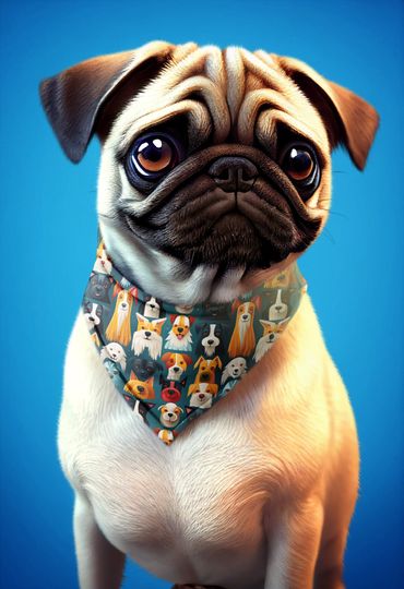 Whimsical Doggie Delight Bandana Collar | Fun Cartoon Dog Design