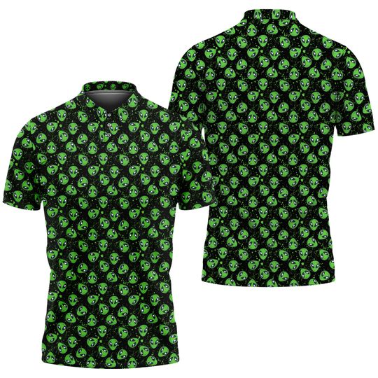 Gopory Alien Golf Shirts for Men Alien Shirt