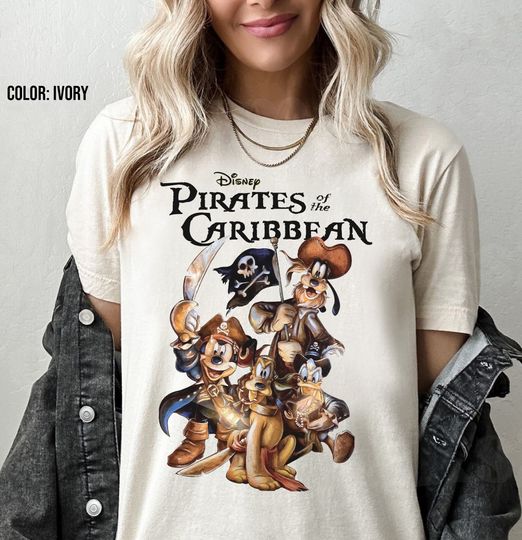 Pirates of the Caribbean Disneyland Shirt, Mickey and Friends