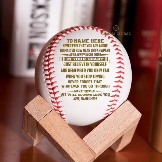 To My Grandson Baseball, Engraved Baseball, Personalized Baseball