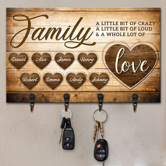 A Whole Lot Of Love - Family Personalized Key Holder