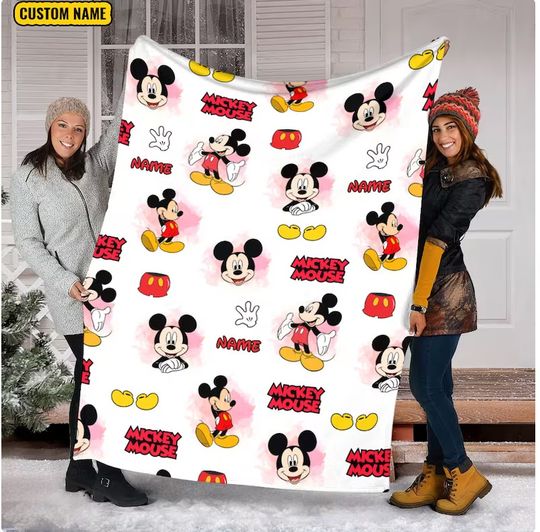 Custom Name Mickey Mouse Blanket