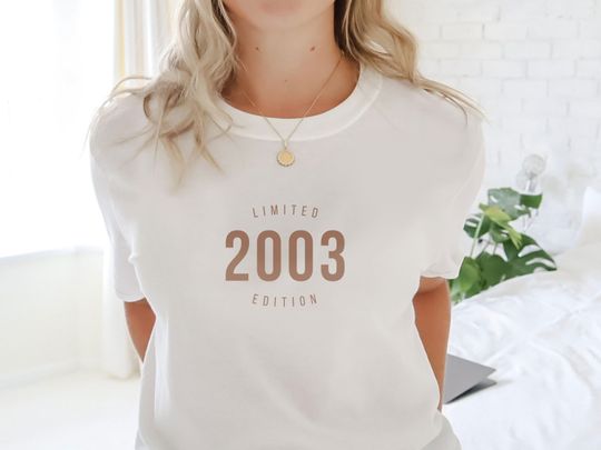 20th Birthday 2003 T Shirt, Limited Edition 2003 Birthday T Shirt, Birthday Gift for Her, Gift for Him, 20th Birthday Born 2003 Gift T Shirt