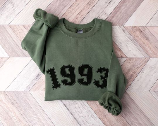 1993 Sweatshirt, 30th Birthday Sweatshirt, 1993 Birth Year Number Shirt for Women, Birthday Sweatshirt, Turning 30 Gift, 1993 Vintage Sweats