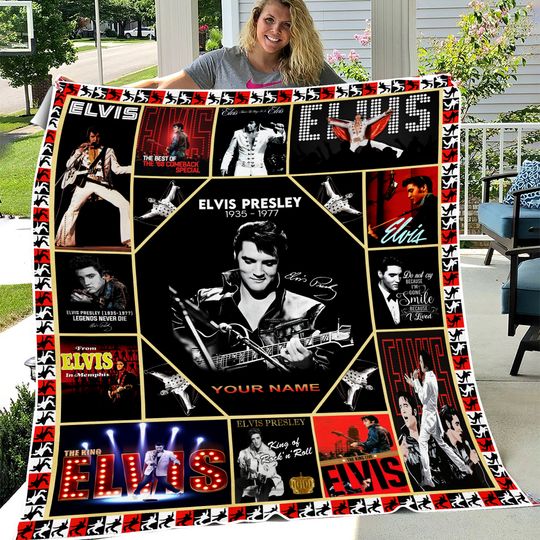 Personalized Elvis presley Fleece Blanket