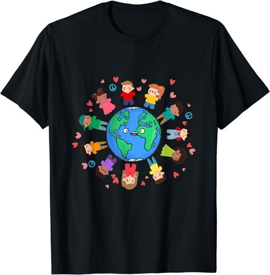 Earth Day 2021 Children Around the World Tee Environmental T-Shirt