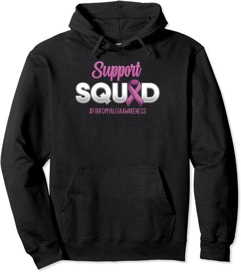 Support Squad Fibromyalgia Awareness Warrior Pullover Hoodie