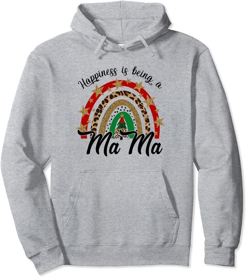 Happiness Is Being A Mama Rainbow Grandma Gift Pullover Hoodie