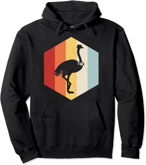 Retro Ostrich Emu Flightless Bird - Vintage Ostrich Pullover Hoodie