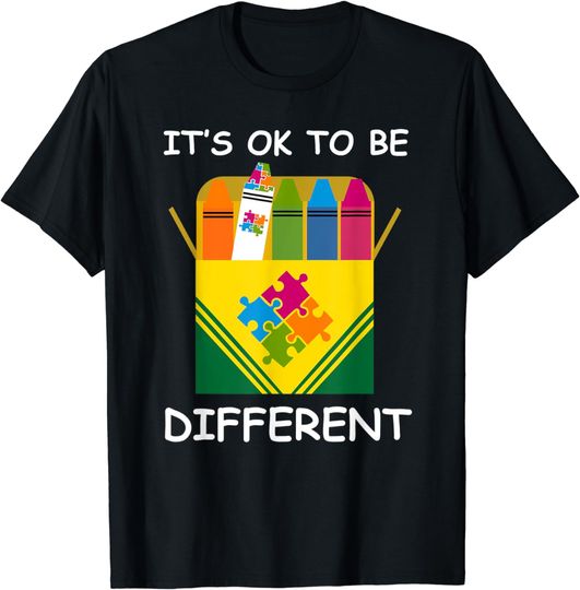 Its ok to be different Autism Crayons t shirt