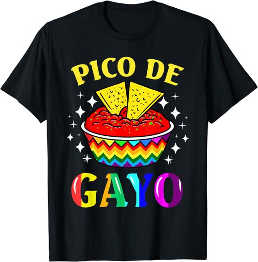 Pico De Gayo Mexican Lgbt Gay Lesbian Pride Rainbow T-Shirt