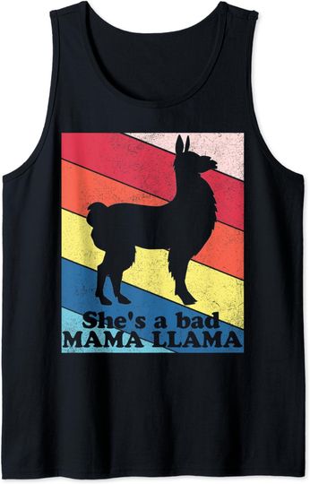 Retro She's A Bad Mama Llama Llamas Alpaca Lover Tank Top