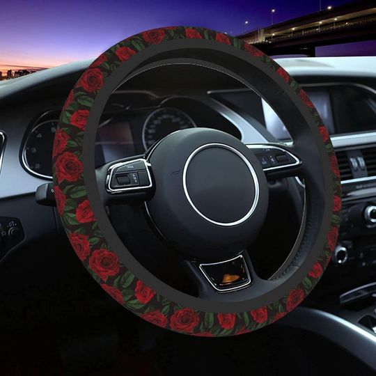 Rose Steering Wheel Cover