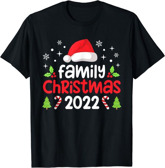 Family Christmas 2022 Matching Shirts Funny Santa Elf Squad T-Shirt