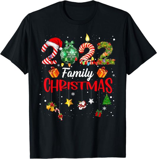 Family Christmas 2022 Matching Pajamas Squad Santa Elf Funny T-Shirt