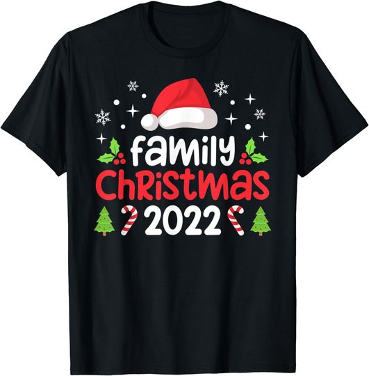 Family Christmas 2022 Matching Shirts Squad Santa Elf Funny T-Shirt