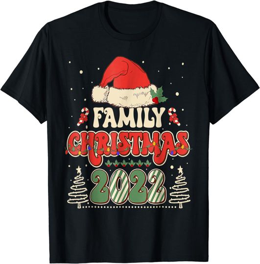 Family Christmas 2022 Matching Squad Santa Elf Groovy T-Shirt