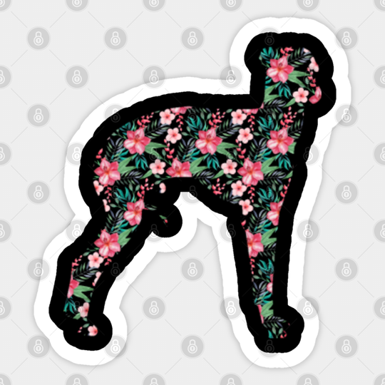 Floral Whippet gifts design. Perfect present for mother dad friend him or her - Whippet - Sticker